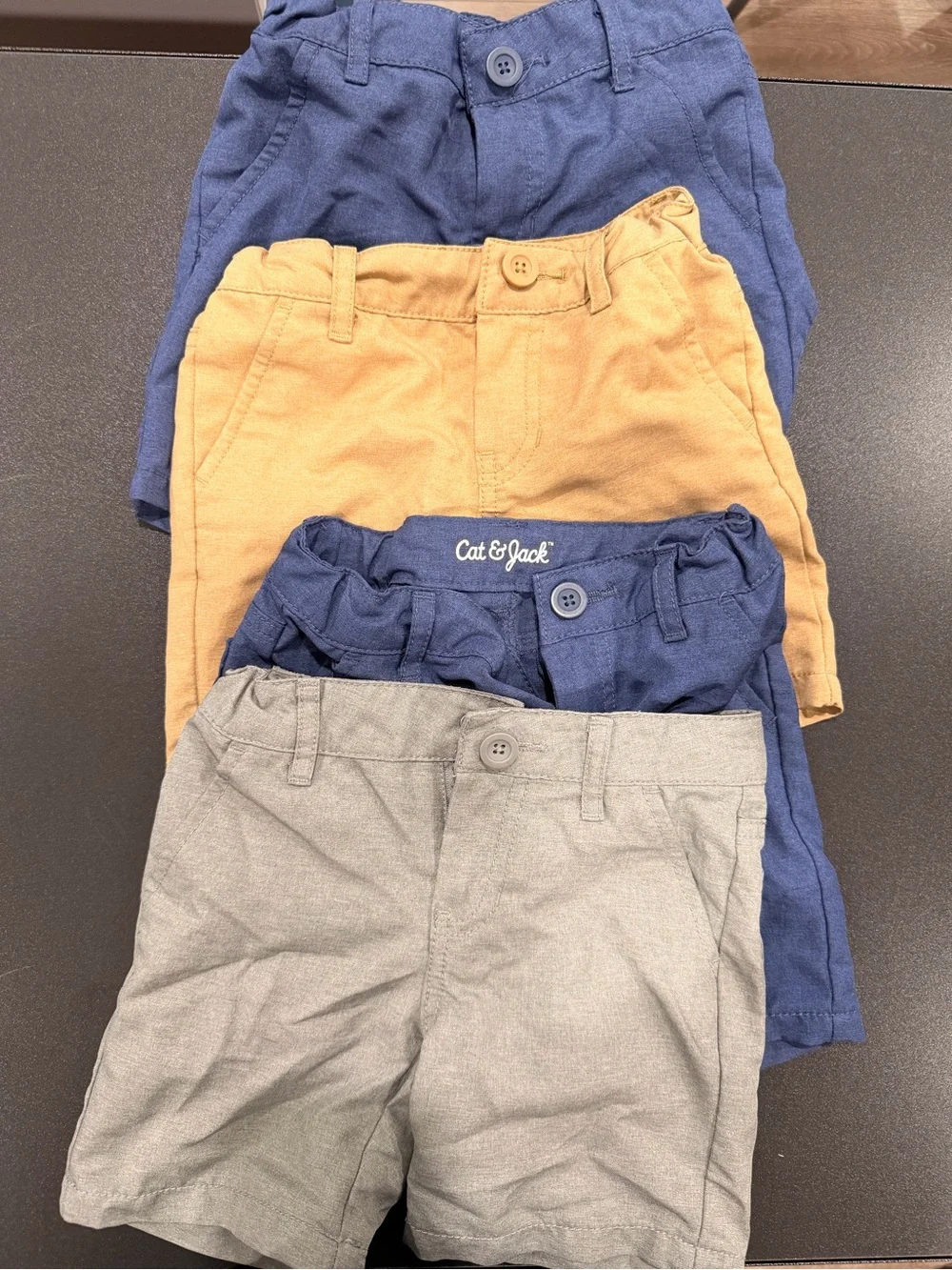 Cat & Jack Boys' Shorts Set - Blue, Mustard, Gray
